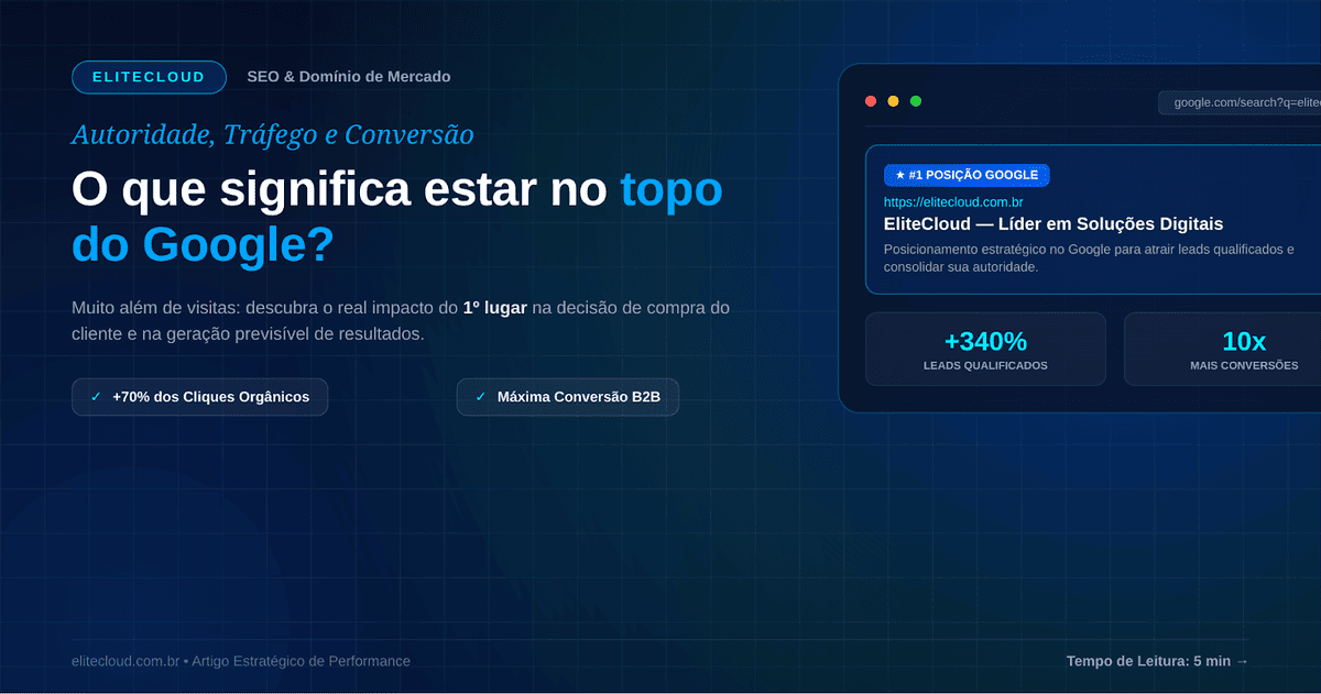 O que significa estar no topo do Google?